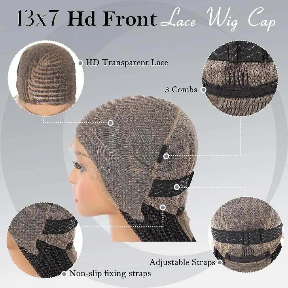 [36 INCH] Cornrow Lemonade Side Part Lace Front Wig with Baby Hair - Picture 6 of 7